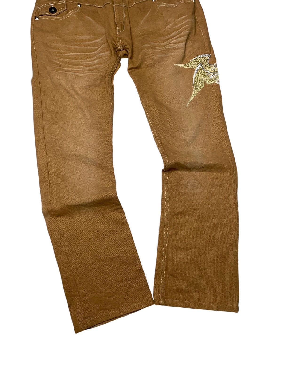 If Six Was Nine × Japanese Brand × Le Grande Bleu (L.G.B.) 2000's Gladiate Flared Poem Wings Seawashed Pants Size US 35 - 8 Thumbnail
