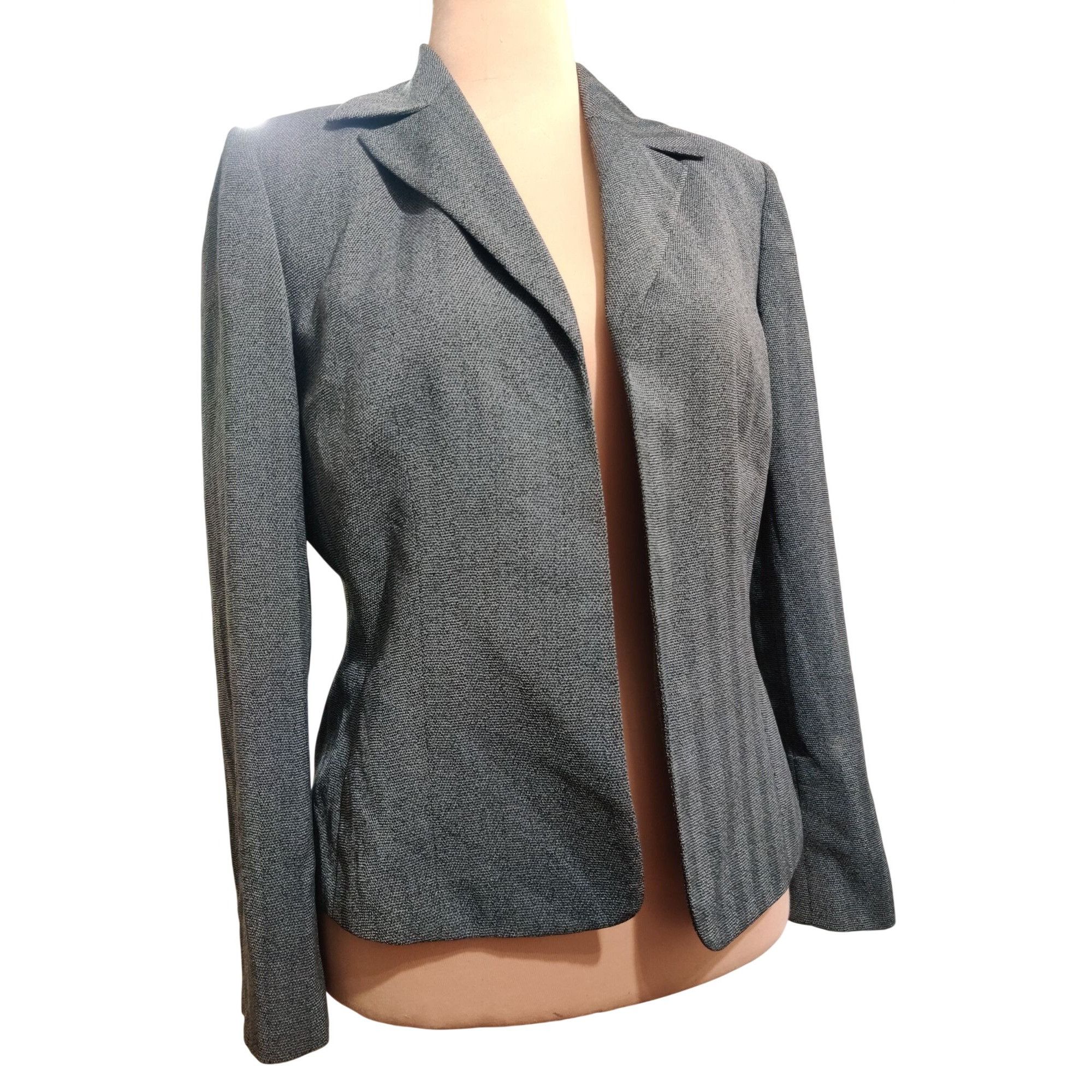 Other Le Suit Blazer Size 10 Gray Open Front Career Jacket Minimal Size L / US 10 / IT 46 - 2 Thumbnail