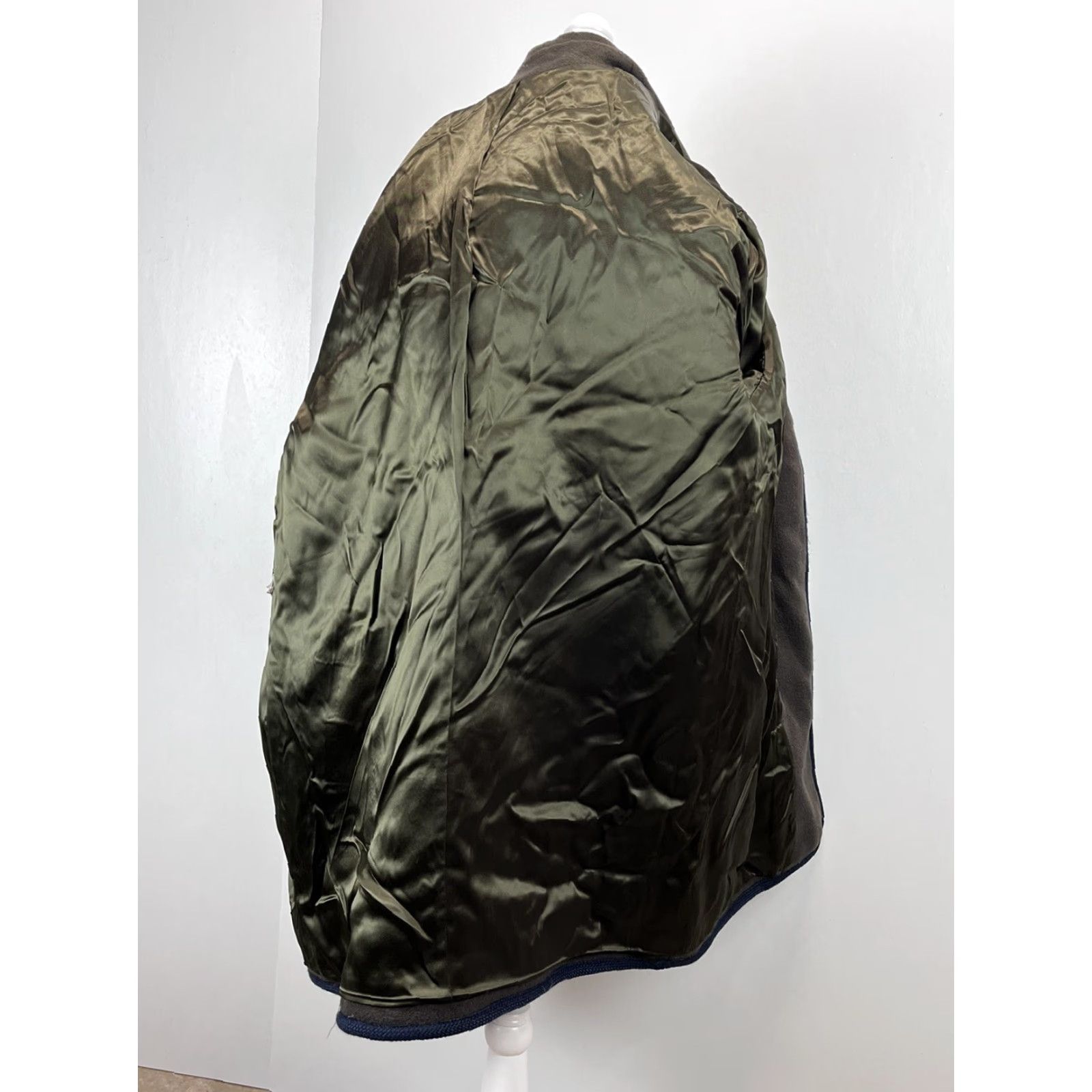 Vintage VINTAGE Unbranded Union Made Wool Coat Jacket 1X Plus Oversized Olive/Brown Buckle Hood Lined USA Women's Coat Size XL / US 12-14 / IT 48-50 - 6 Thumbnail