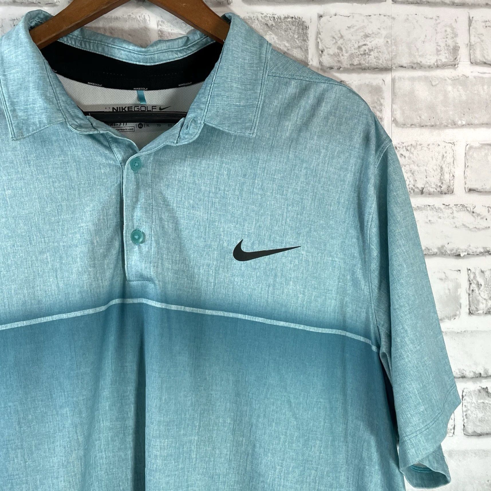Nike Nike Golf Polo Shirt Blue Athletic Standard Fit Mens XL Size US XL / EU 56 / 4 - 2 Thumbnail