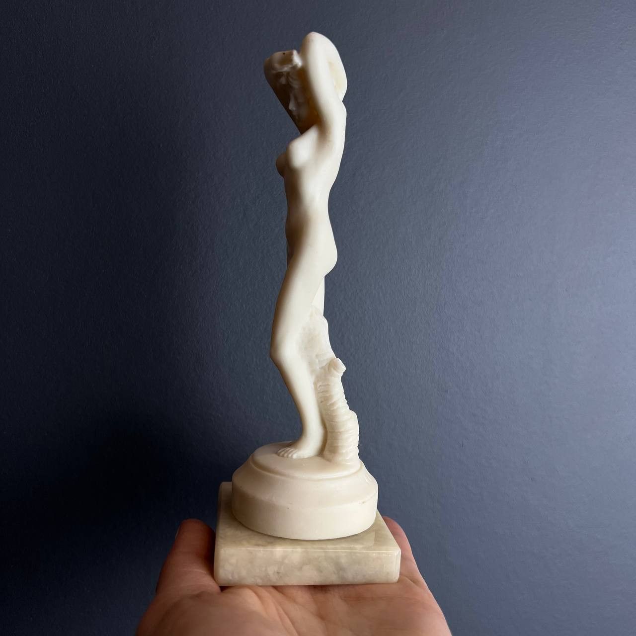 Vintage Vintage Figure Nude Naked Girl Gypsum Alabaster on Base Size ONE SIZE - 8 Thumbnail