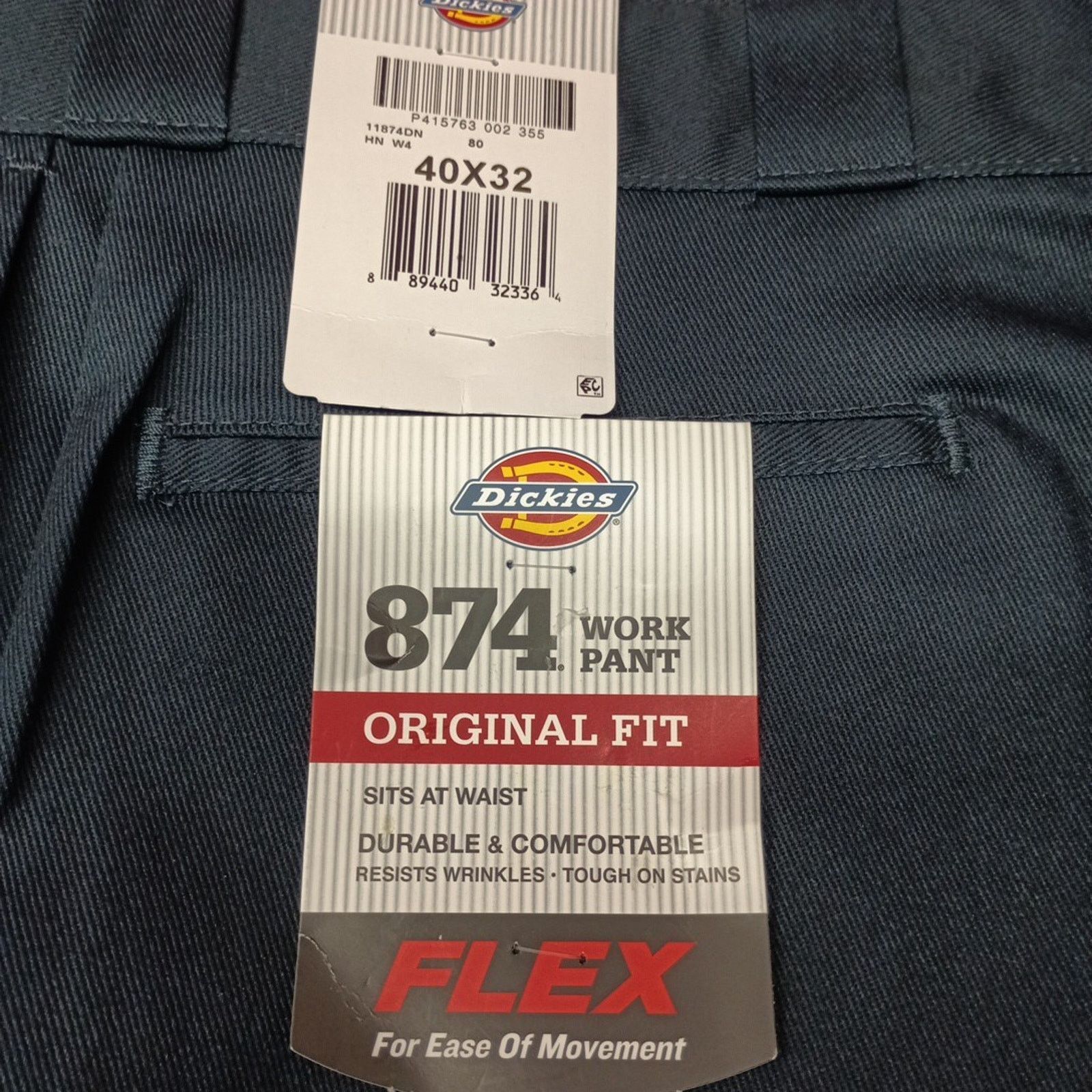 Dickies Dickies 874 Work Pants Men's 40x32 Flex Blue Original Fit Size US 40 / EU 56 - 2 Thumbnail
