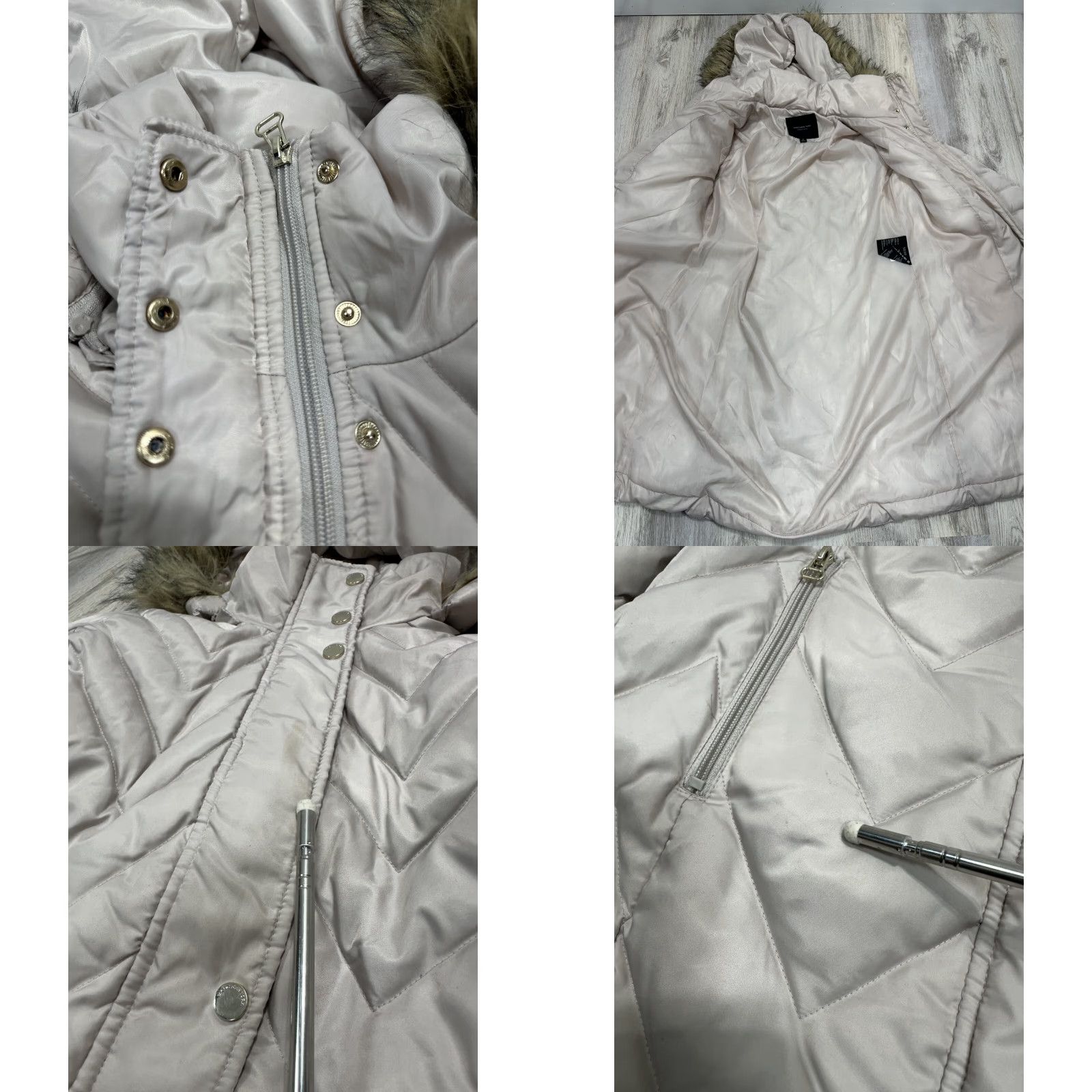 Vintage Marc New York Andrew Marc Light pink Quilted Down Jacket Hooded Zip Up S Womens Jacket Size S / US 4 / IT 40 - 8 Thumbnail