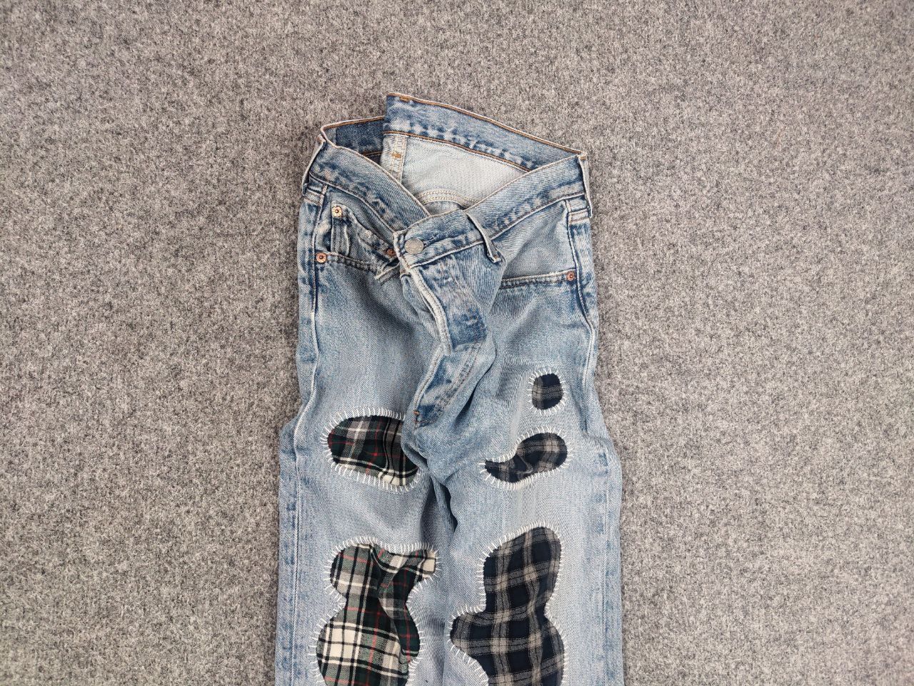 Levi's Rare Vintage 90's levis 501 x Sashiko Patchwork Denim Jeans Size US 36 / EU 52 - 4 Thumbnail
