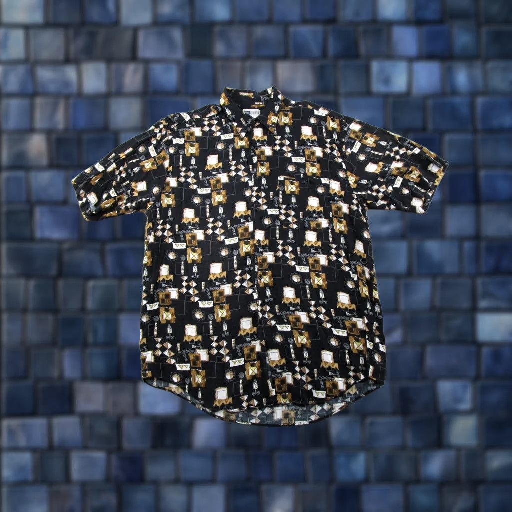 Vintage United Button-Up Abstract Geometric Hawaiian Shirt Mens LT Short Sleeve Size US L / EU 52-54 / 3 - 1 Thumbnail