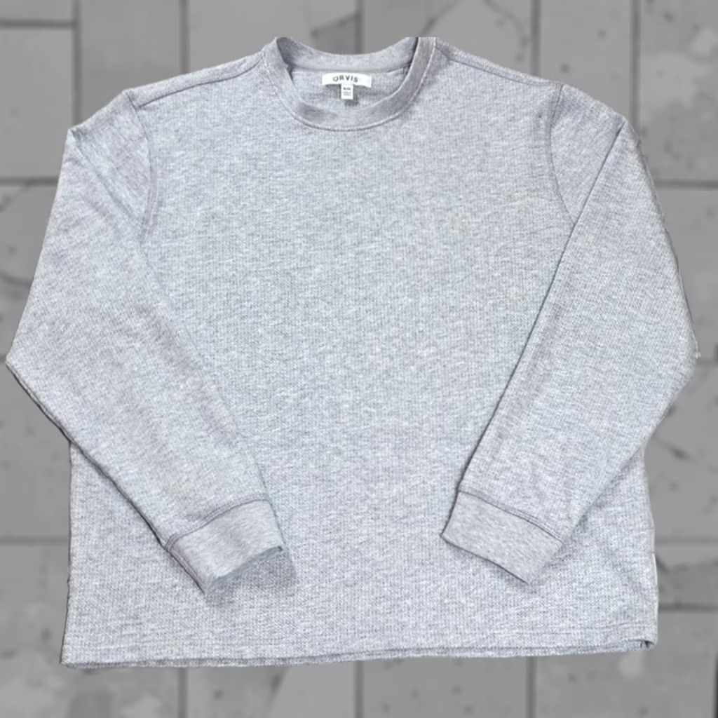 Orvis Orvis Sweatshirt Long Sleeve Gray Crewneck Thermal Herringbone Size XL Men Size US XL / EU 56 / 4 - 1 Thumbnail