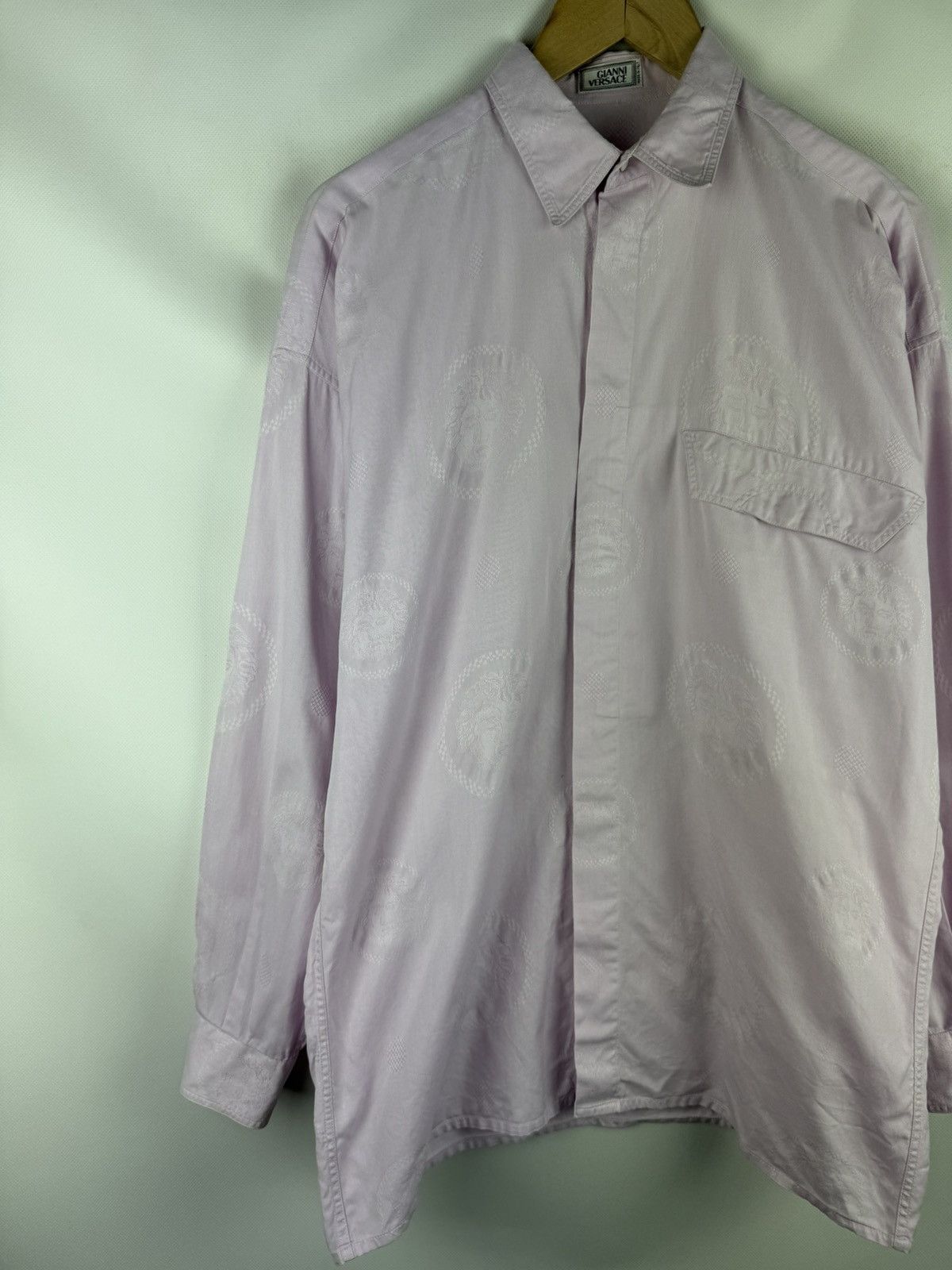 Versace Gianni Versace Vintage Multilogo Long Sleeve Button Up Shirt Size US S / EU 44-46 / 1 - 2 Thumbnail