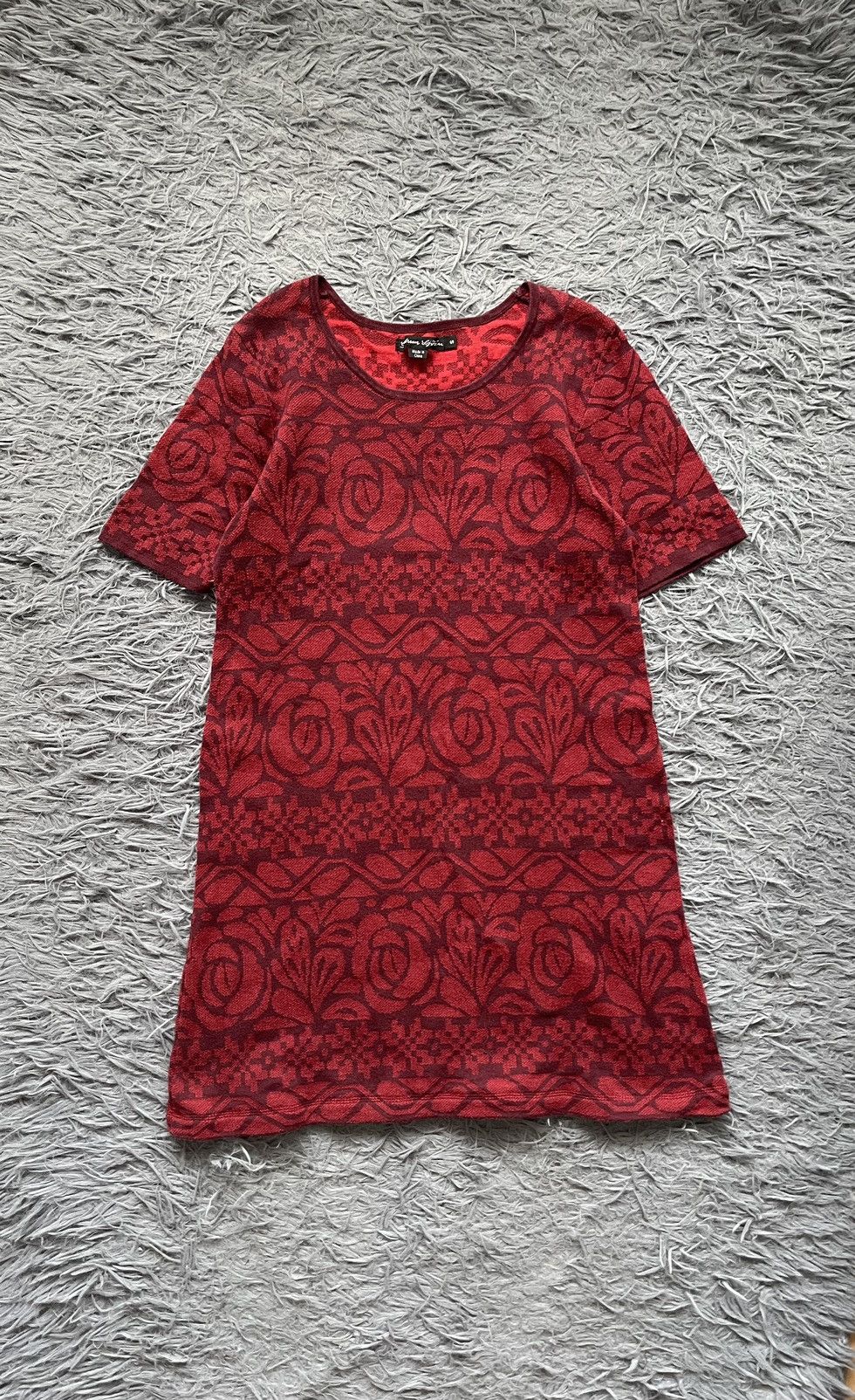 Gudrun Sjoden avant garde floral pattern sweater blouse