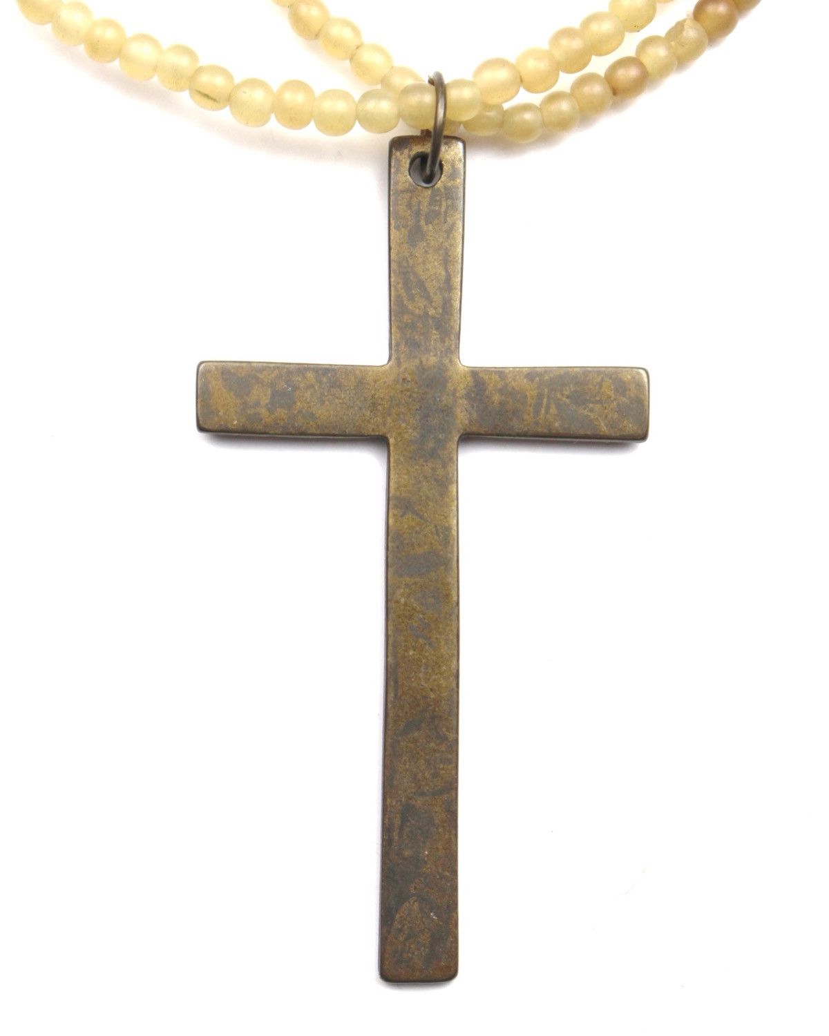 If Six Was Nine 2000S JAPANESE MADE HONEY BEAD PATINA CROSS NECKLACE Size ONE SIZE - 2 Thumbnail