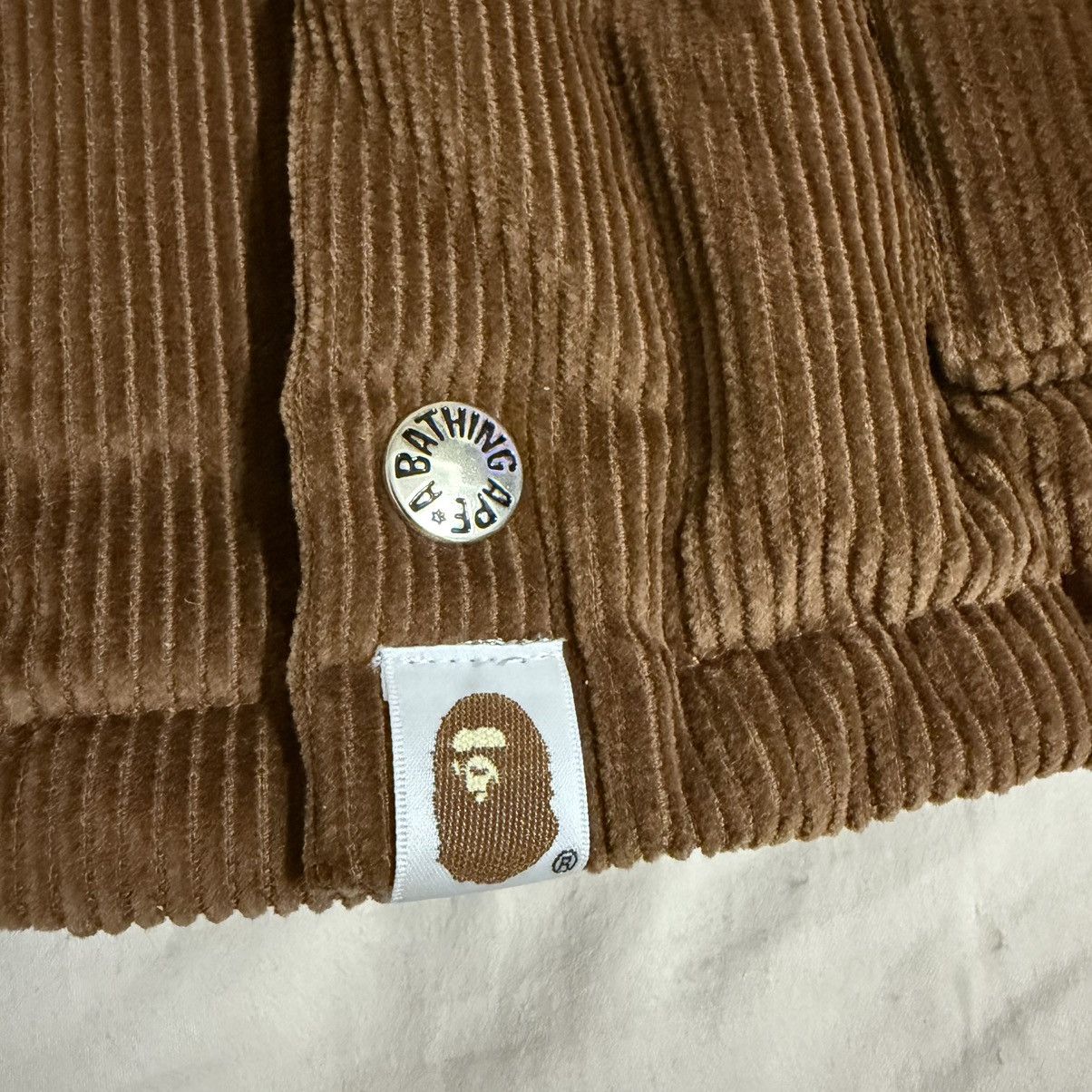 Bape A BATHING APE CORDUROY CLASSIC DOWN JACKET XL Size US XL / EU 56 / 4 - 3 Thumbnail