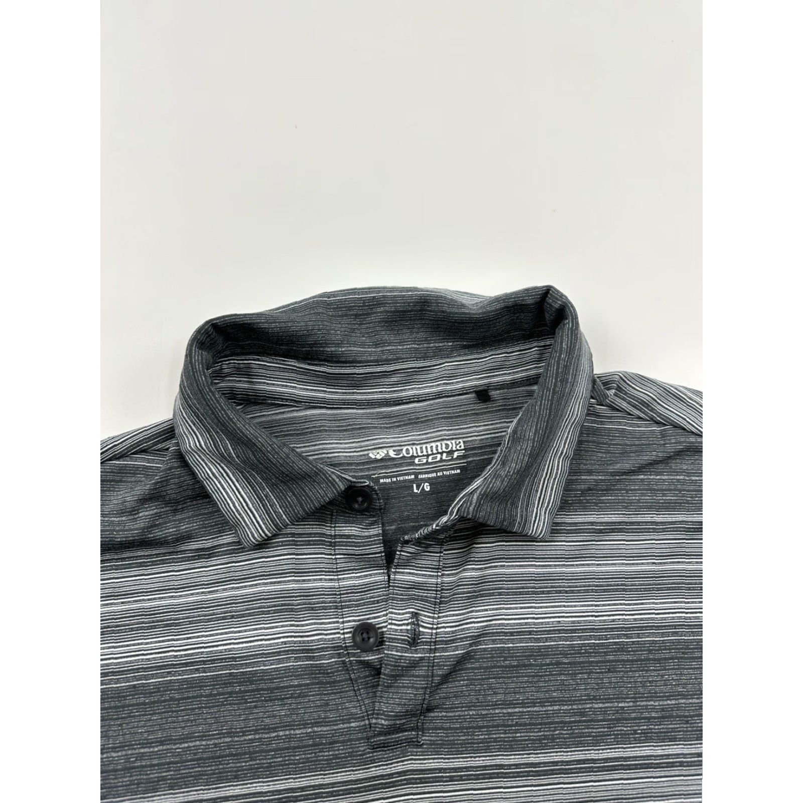 Vintage Columbia Shirt Mens L Gray Striped Golf Short Sleeve Polo Size US L / EU 52-54 / 3 - 3 Thumbnail