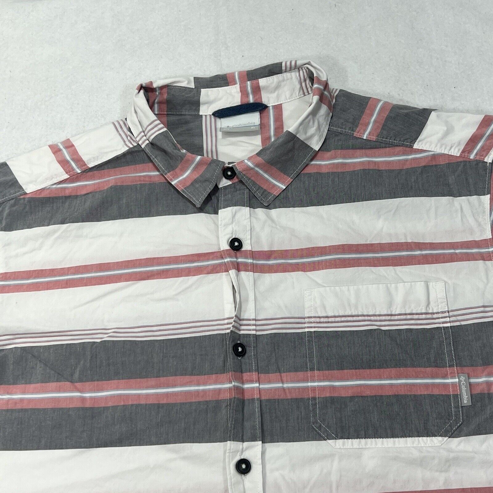 Columbia Columbia Sportswear Button Front Pocket Shirt Red Striped Size US XL / EU 56 / 4 - 2 Thumbnail
