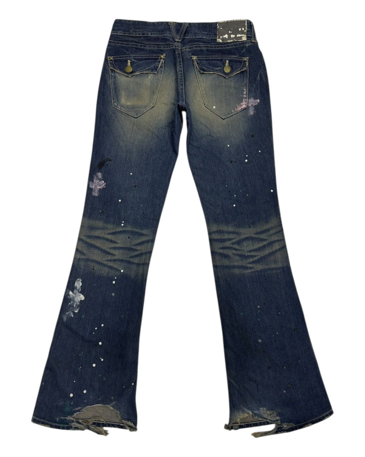 If Six Was Nine × Number (N)ine VANQUISH THRASHED PUNK DISTRESSED FLARED DENIM JEANS Size US 32 / EU 48 - 8 Thumbnail