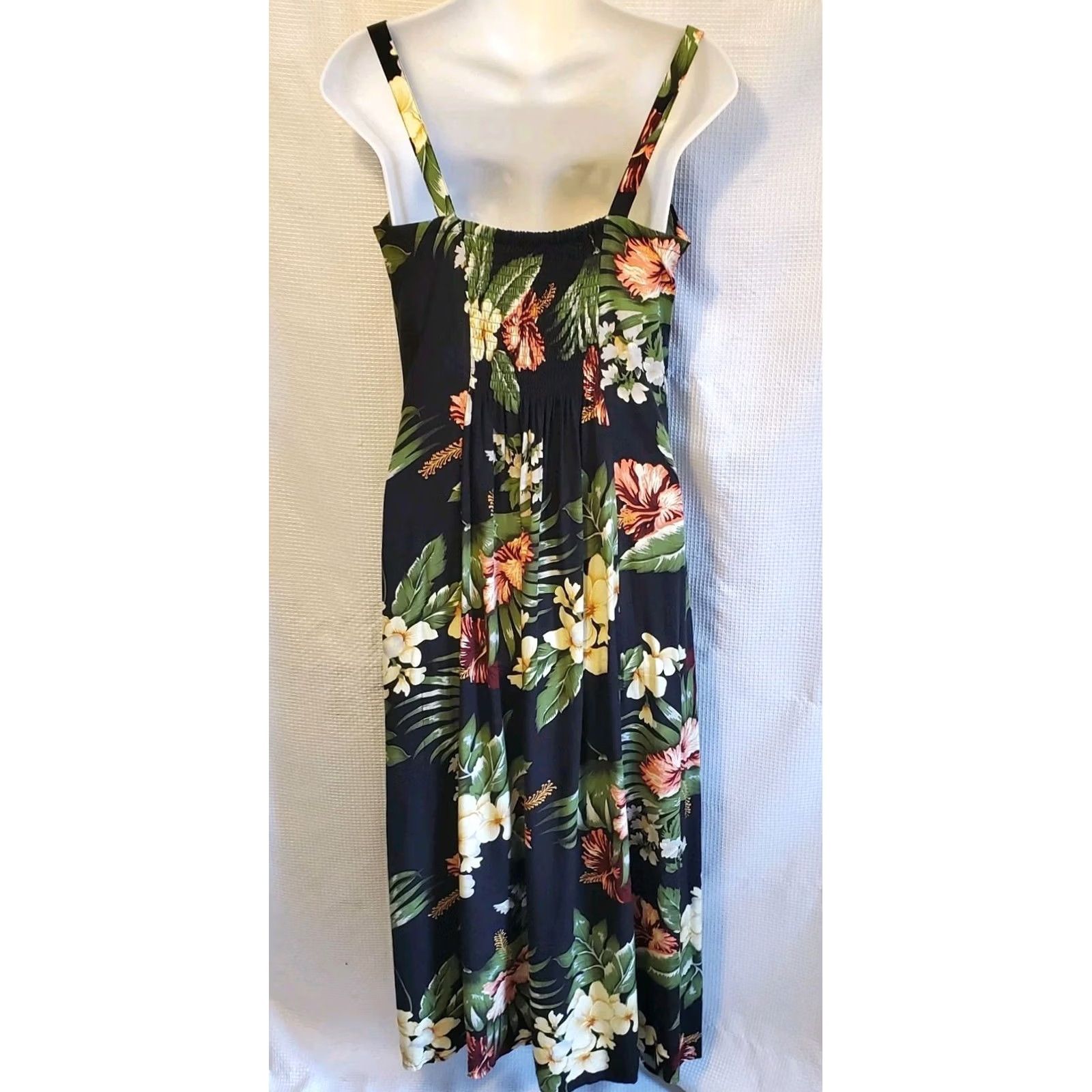 Vintage VINTAGE Serendipity Maui Womens Maxi Dress Sleeveless Floral Black Rayon M Medium Sexy Party/Cocktail Wedding Travel Spring/Summer Women Size M / US 6-8 / IT 42-44 - 2 Thumbnail