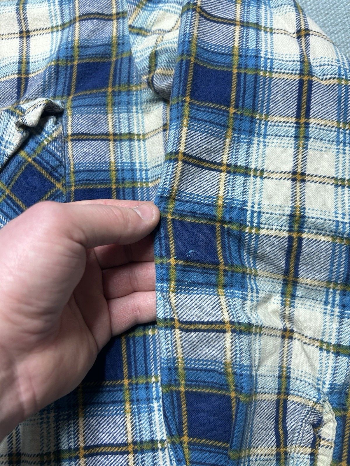 Vintage 80s flannel shirt brushed cotton distressed Kingsport large Size US L / EU 52-54 / 3 - 6 Thumbnail