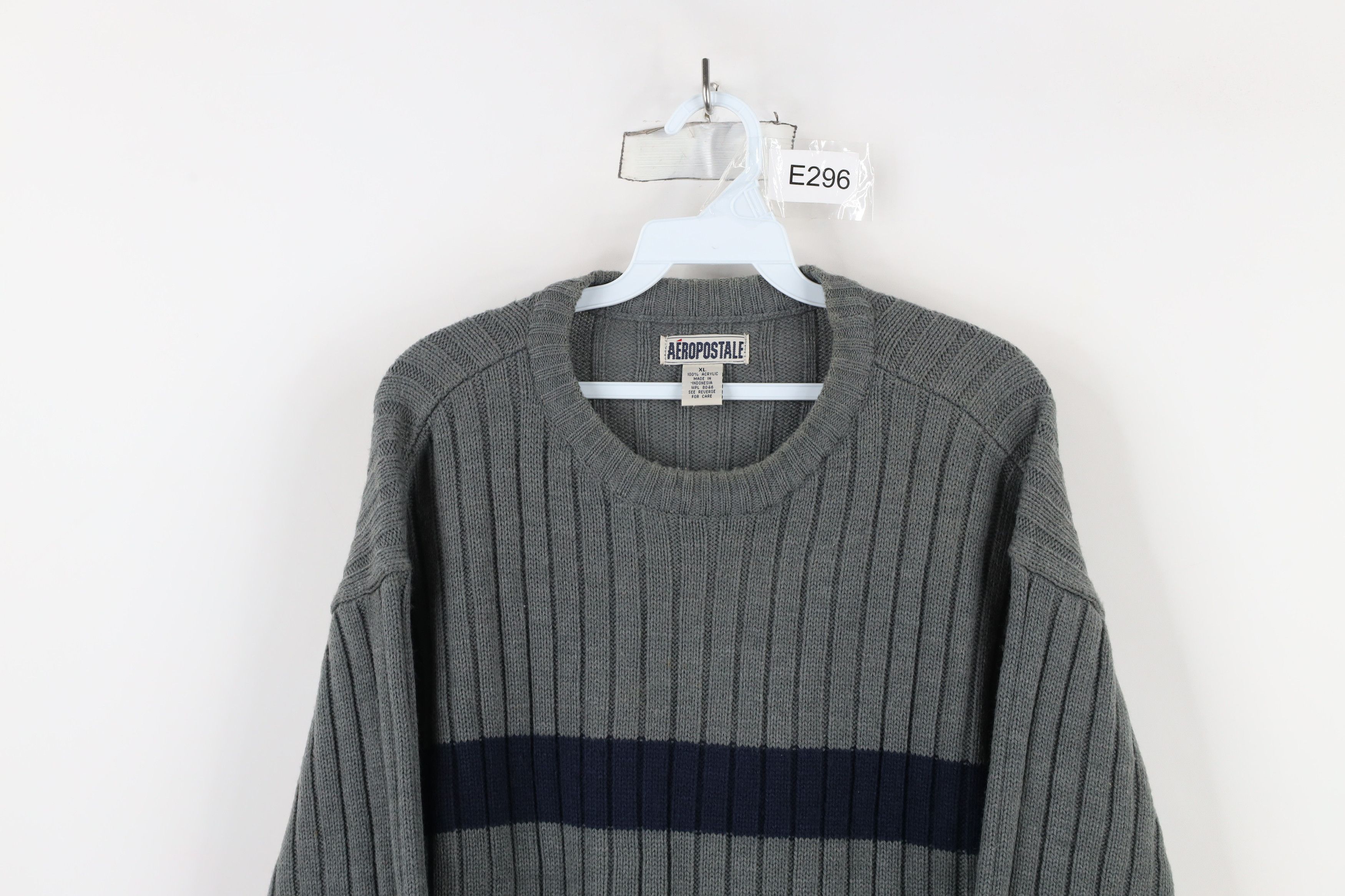 Aeropostale × Vintage Vintage 90s Y2K Aeropostale Chunky Ribbed Knit Sweater Gray Size US XL / EU 56 / 4 - 2 Thumbnail