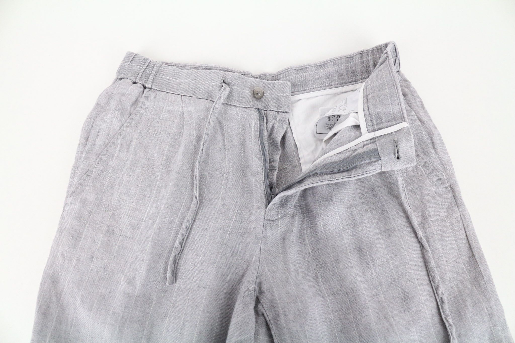 Suitsupply AMES PLEAT UK28R Grey Pinstriped Linen Trousers 73470 Size US 28 / EU 44 - 4 Thumbnail