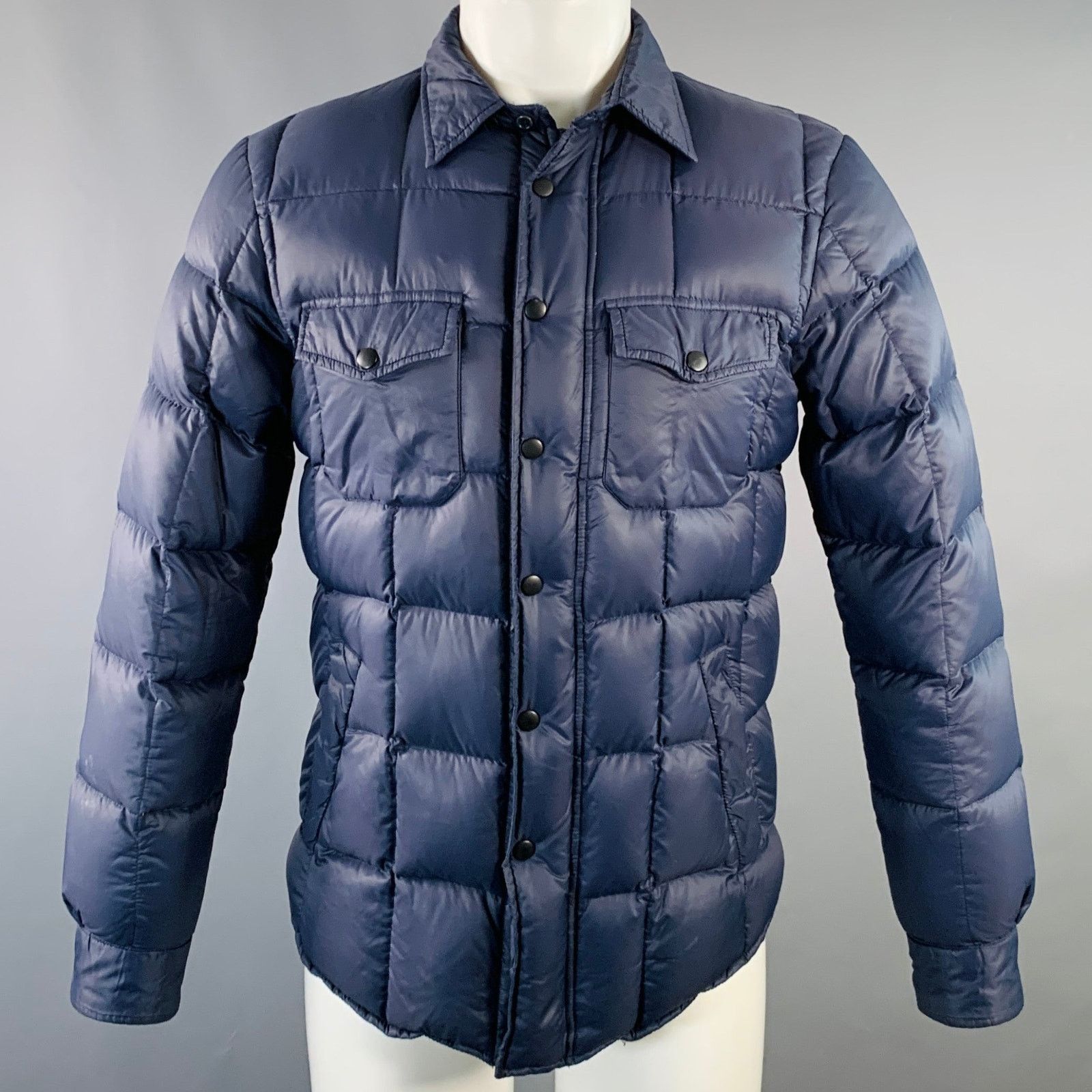 Aspesi ASPESI Size M Navy Quilted Nylon Zip Snaps Jacket Size US M / EU 48-50 / 2 - 1 Thumbnail