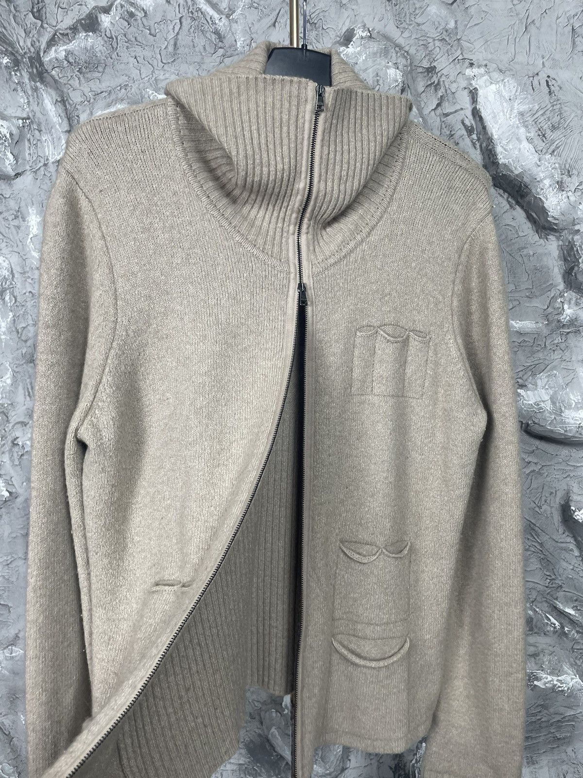 Designer × Japanese Brand Multipocket Y2K Zip Knit Sweater Maison Margiela Yohji Style Size US L / EU 52-54 / 3 - 7 Thumbnail