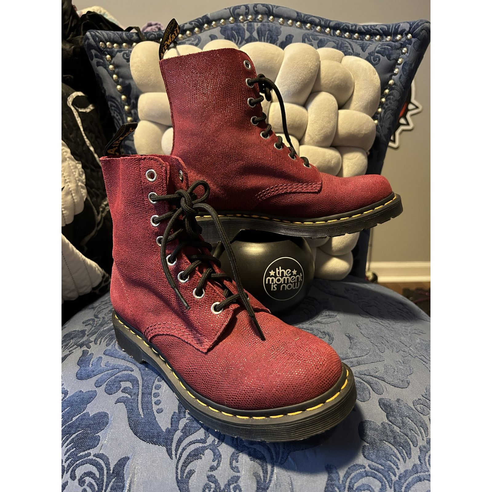 Dr. Martens Dr Martens 1460 Pascal Cherry Red Gliter Canvas size 8/EU 39 Size US 8 / IT 38 - 1 Thumbnail