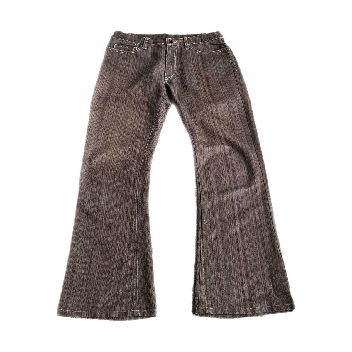 Japanese Brand Edge rupert flared striped bootcut jeans Size US 30 / EU 46 - 2 Thumbnail