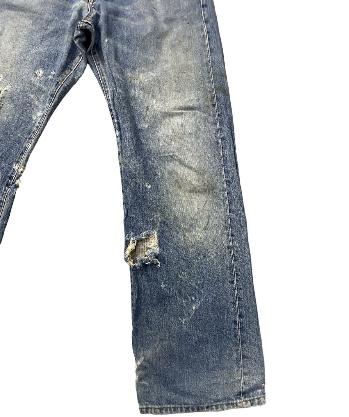 Edwin × Kapital EDWIN 505 SELVEDGE DISTRESS DESIGN GRUNGE STYLE Size US 31 - 5 Thumbnail