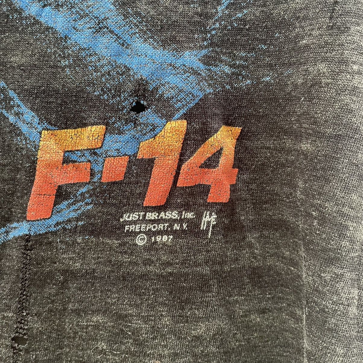 Harley Davidson × Vintage VTG 1987 US Navy Tomcat F-14 3D Emblem Tee Black Made in USA Size US S / EU 44-46 / 1 - 3 Thumbnail
