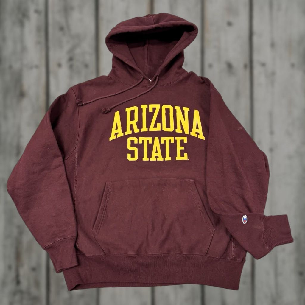 Champion Hoodie Large Maroon ASU Arizona State Sun Devils Reverse Weave