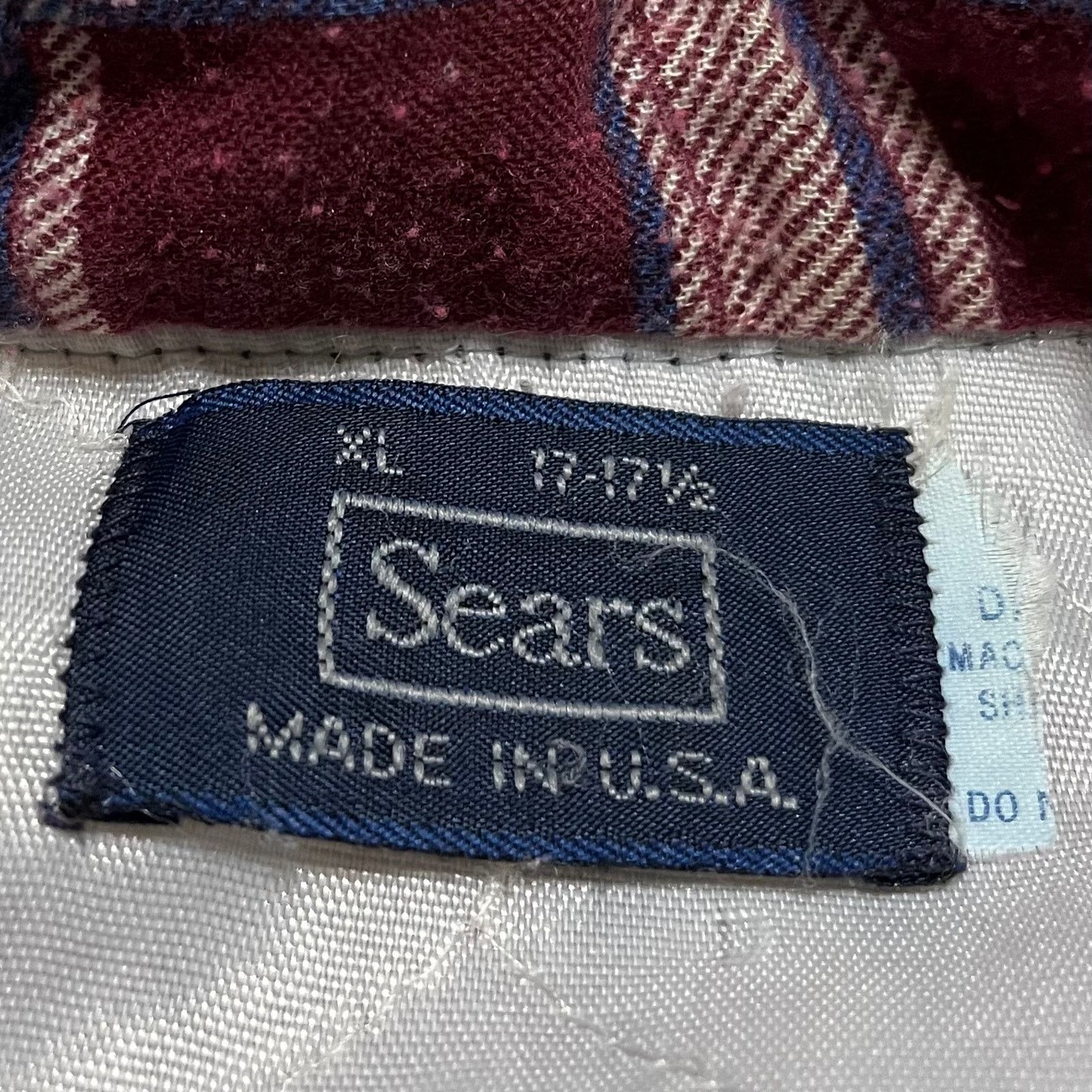 Sears Vintage 80s 90s Sears Lined Preppy Red Flannel Button Up XL Size US XL / EU 56 / 4 - 4 Thumbnail