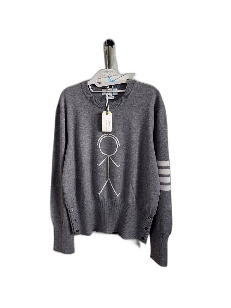 Balenciaga Embroidered Logo Gray Sweater-2506