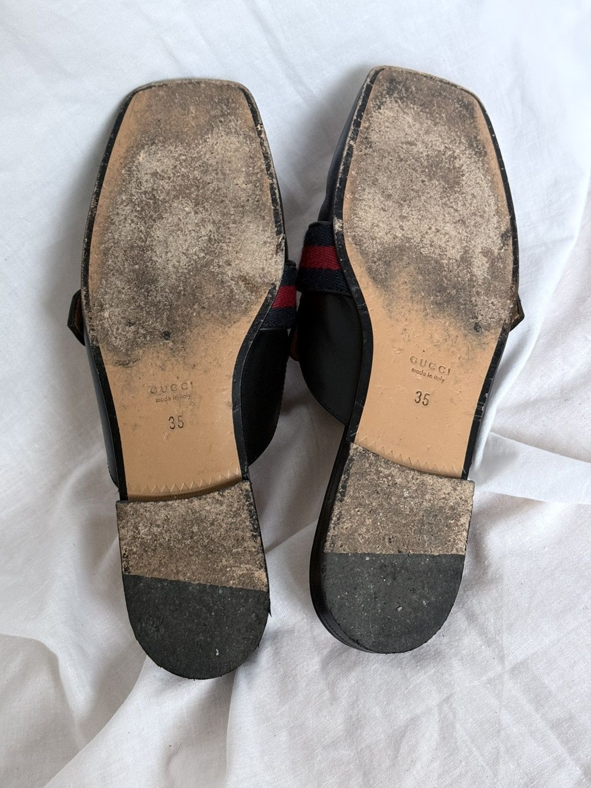 Designer × Gucci Gucci Peyton GG Web Mules Size US 5 / IT 35 - 10 Thumbnail