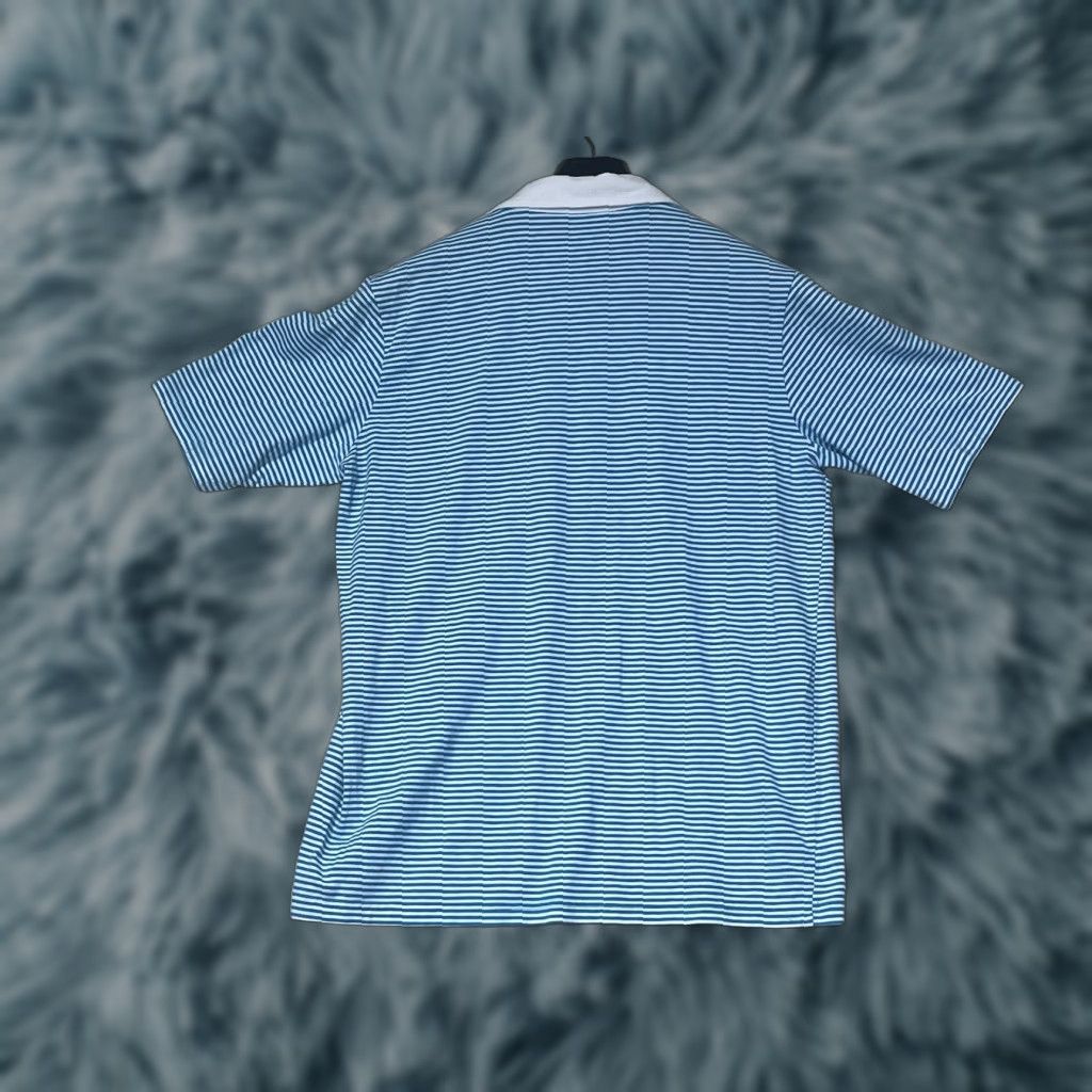 Vintage Criquet Polo Shirt Mens M Blue White Short Sleeve Striped Logo Embroidered Knit Cotton Golf Casual Shirt Mens Size US M / EU 48-50 / 2 - 1 Thumbnail