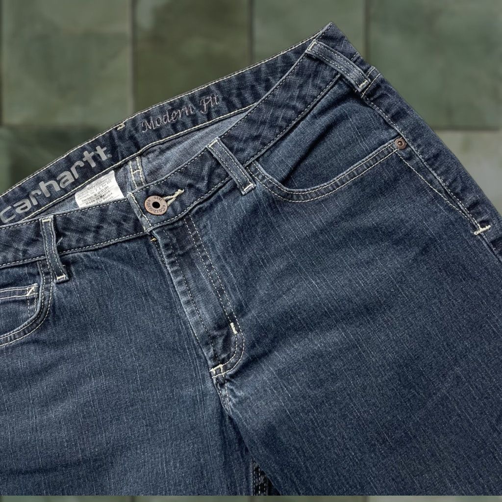 Carhartt Carhartt Jeans Womens 33x32 Modern Fit Dark Wash Blue 5-Pocket Denim Jeans Slim Straight Mens? Size 24" / US 00 / IT 34 - 1 Thumbnail