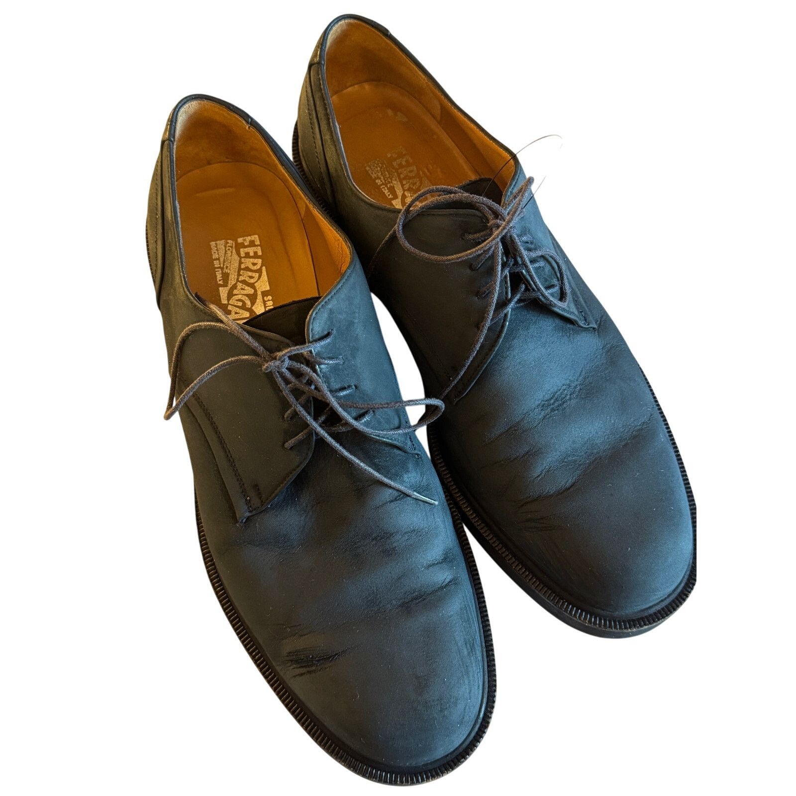 Salvatore Ferragamo Salvatore Ferragamo Men's Dark Green Suede Oxfords Size US 11.5 / EU 44-45 - 1 Thumbnail