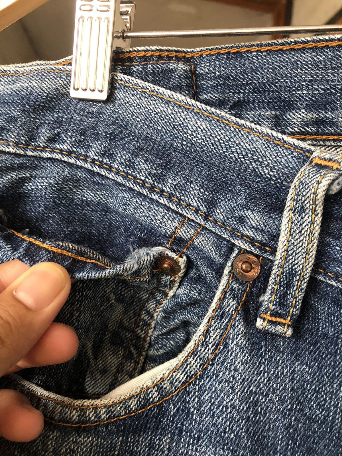 Levi's Vintage Levis 502 Flare Straight Cut Distressed Jeans Size US 37 - 10 Thumbnail