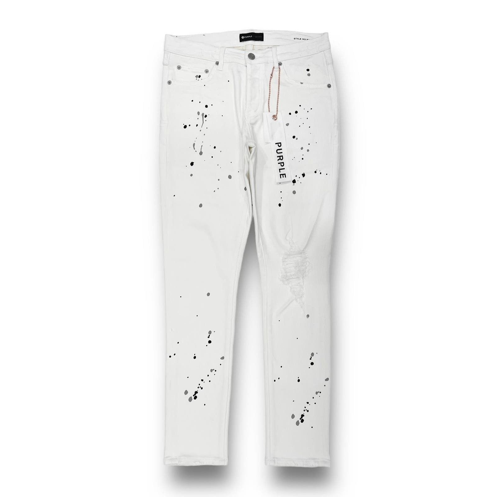 Purple Brand Purple Brand Optic White Paint Blowout Jeans | Grailed