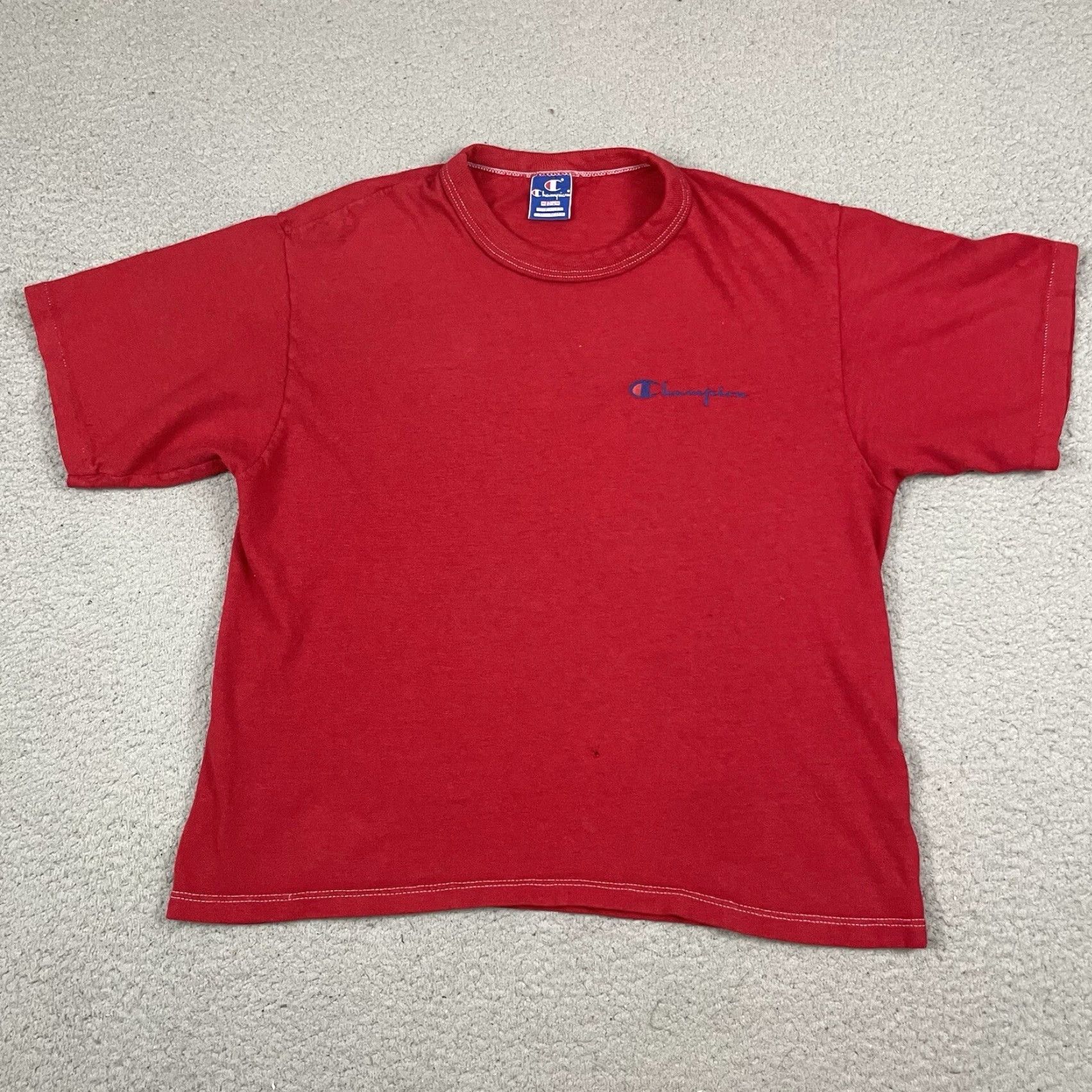 Champion VINTAGE Champion Shirt Mens T Shirt Adult M Red USA 80s Rare Stitch Size US M / EU 48-50 / 2 - 2 Thumbnail