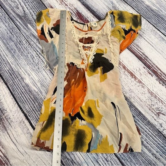 Anthropologie Anthropologie Edme & Esyllte Cream Colored 100% Silk Fairy T Size S / US 4 / IT 40 - 6 Thumbnail