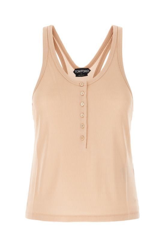 o1w1db10525 TSJ572 Ribbed Jersey Tank Top in Peach