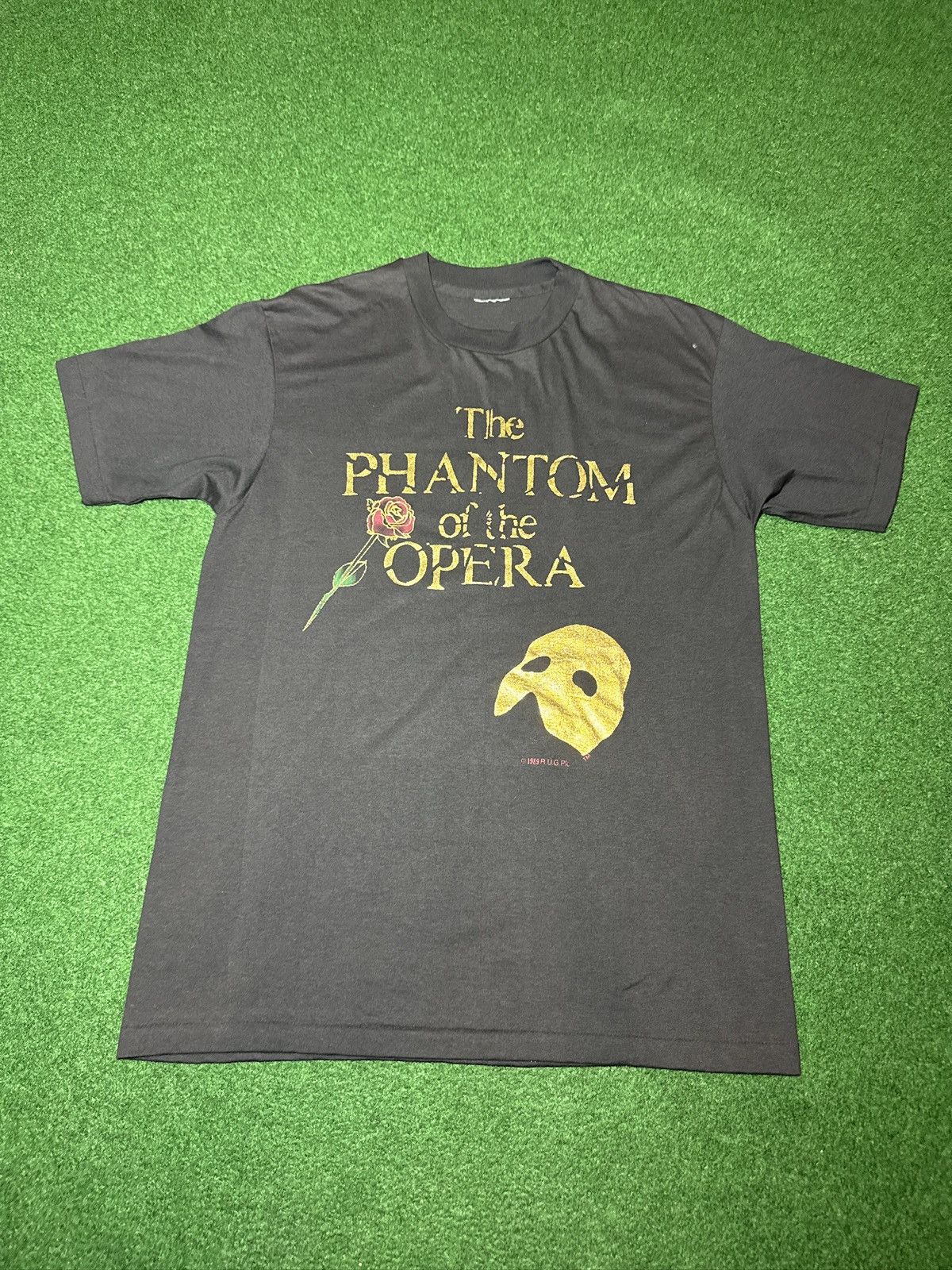 Vintage Phantom Of The Opera Vintage Large Gold 80s 90s T Shirt Size US L / EU 52-54 / 3 - 1 Thumbnail