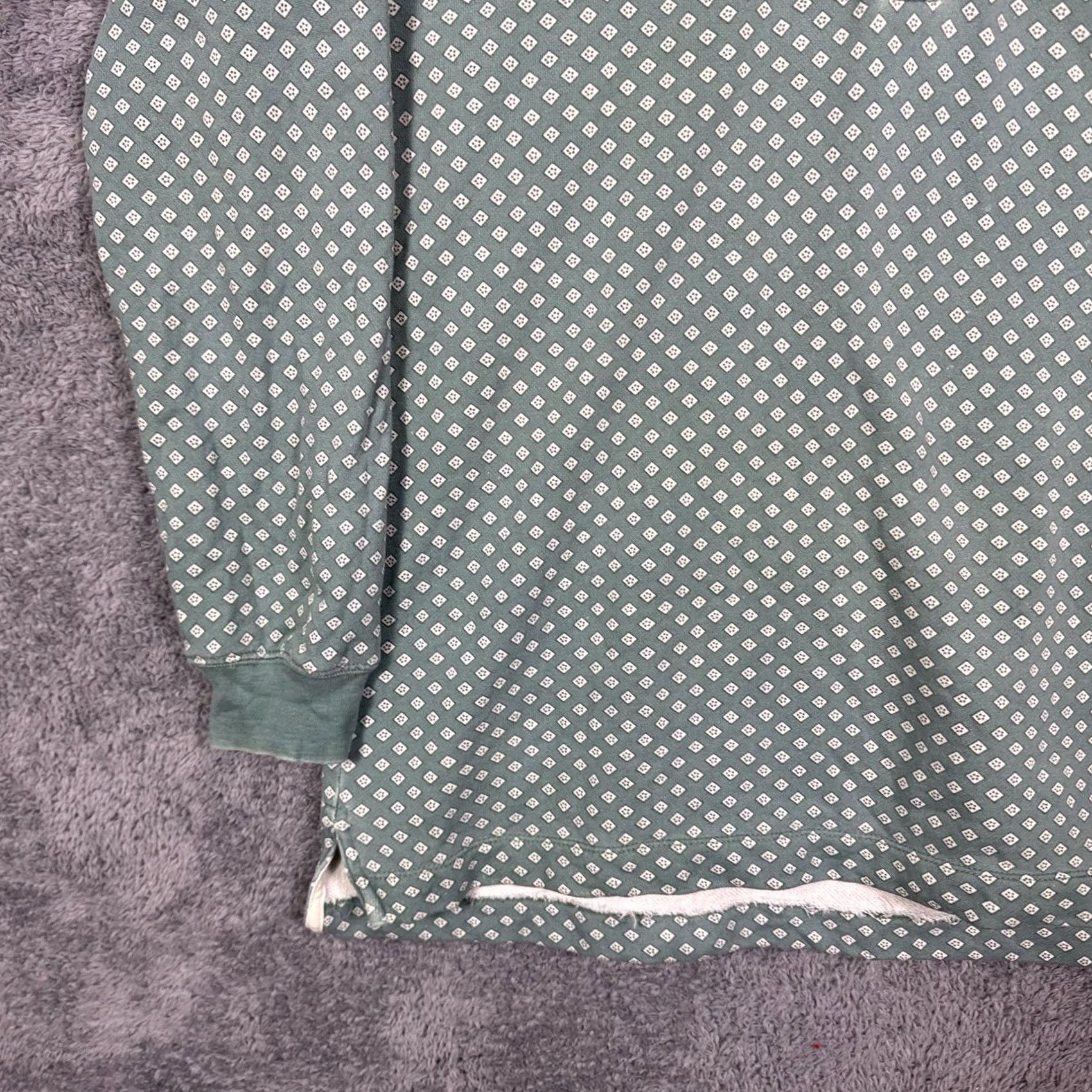 J.Crew VINTAGE J.CREW Sweater Mens S Pullover Knit Wool Cotton Green Rugby All Over Print Geometric - Fall Winter Spring - Mens Size US S / EU 44-46 / 1 - 3 Thumbnail