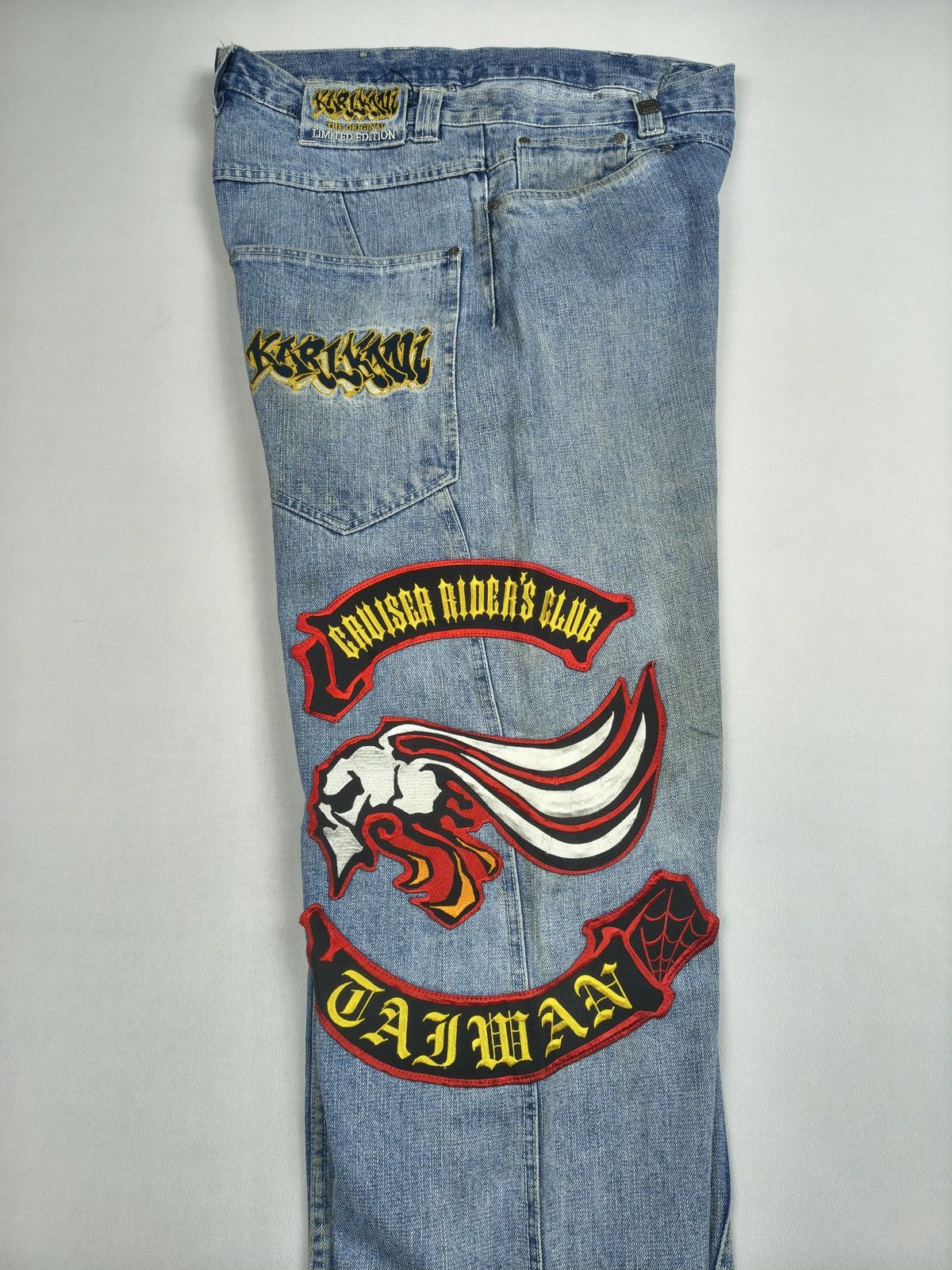 Karl Kani Karl Kani Rare Limited Edition Biker Patchwork Y2K Jean(067) Size US 34 / EU 50 - 2 Thumbnail