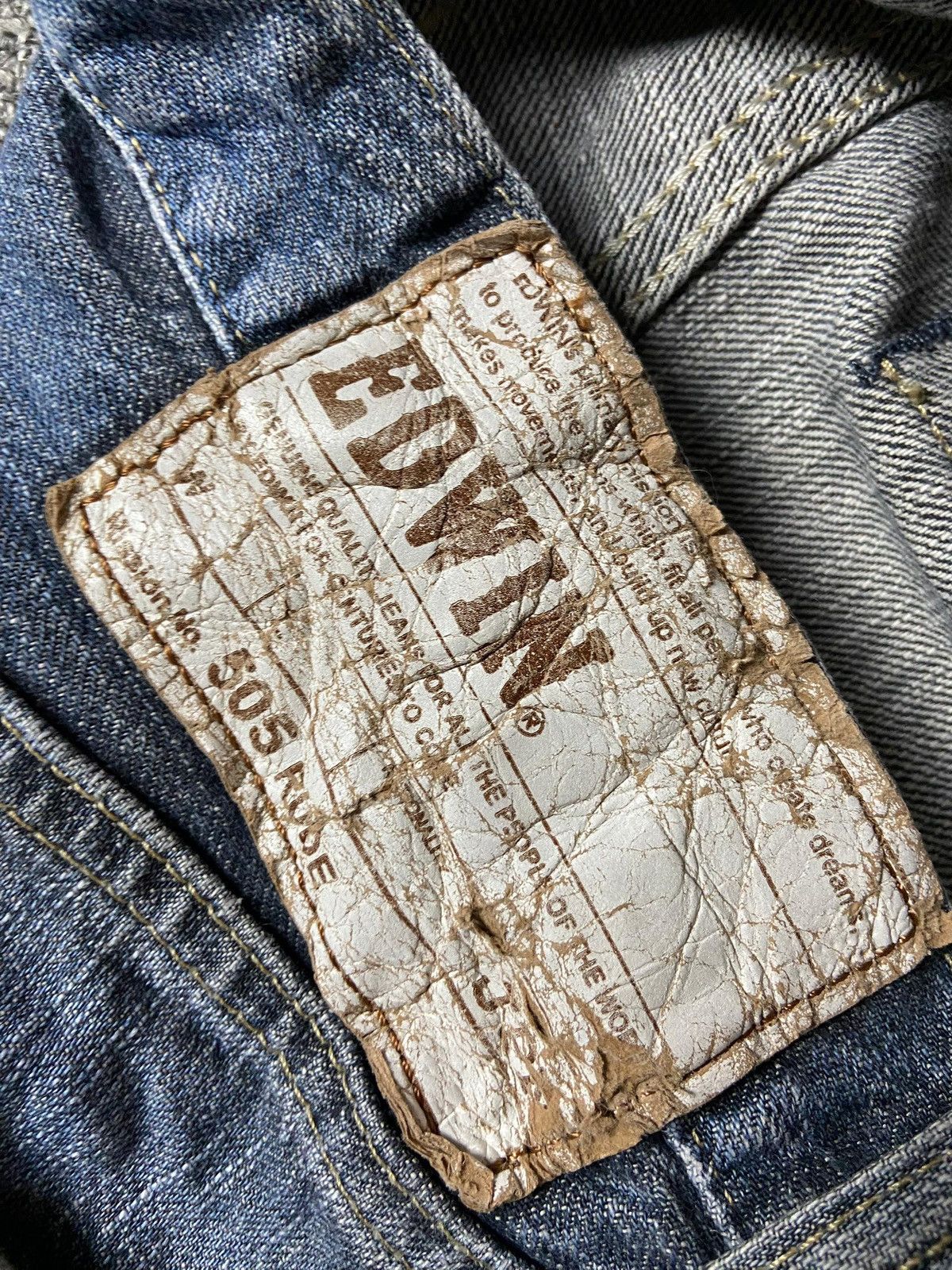 Edwin × Vintage Vintage Edwin 505 Distressed Denim Ripped Jeans (123) Size US 33 - 3 Thumbnail