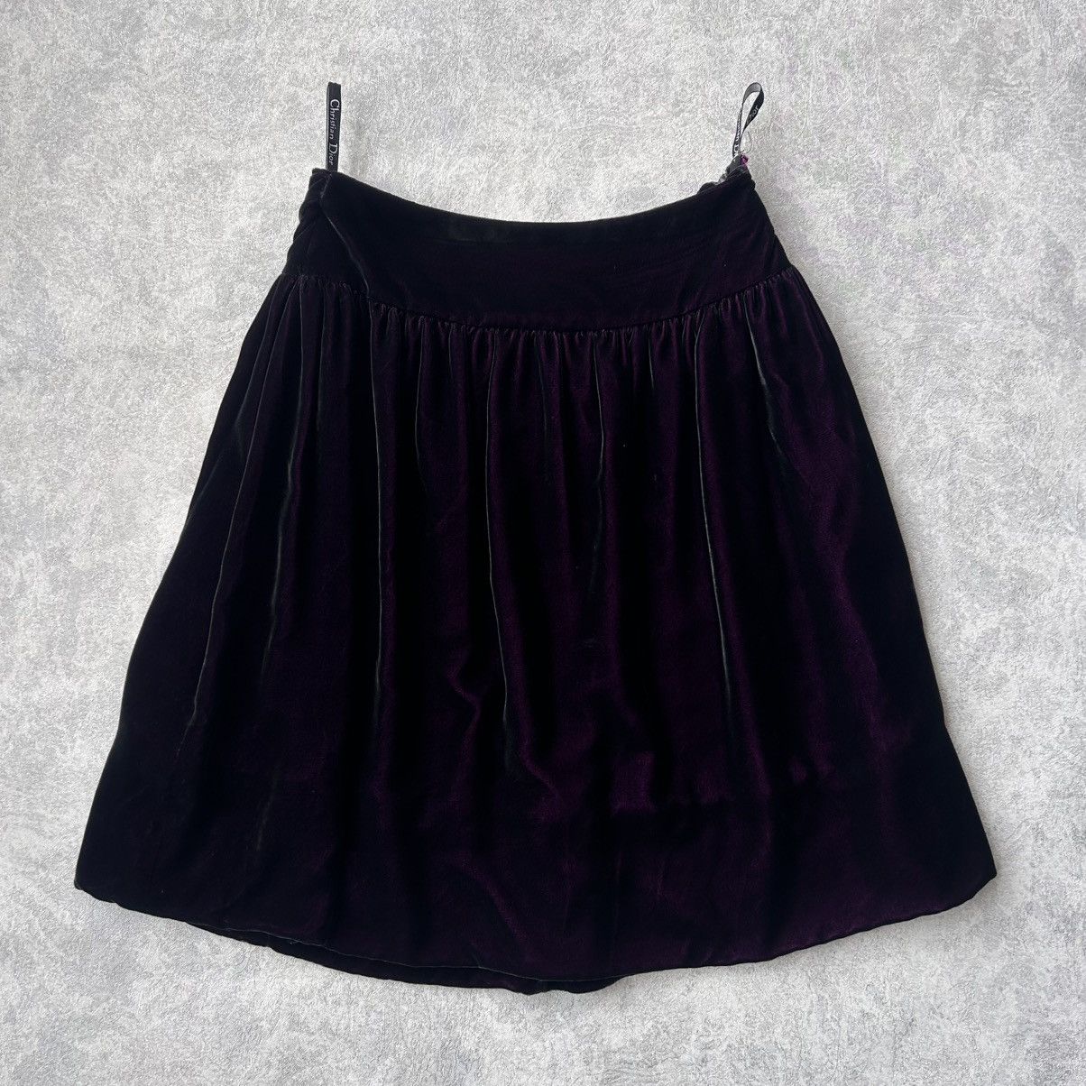 Christian Dior Monsieur Christian Dior Pleated Velvet Skirt Size 30" / US 8 / IT 44 - 2 Thumbnail