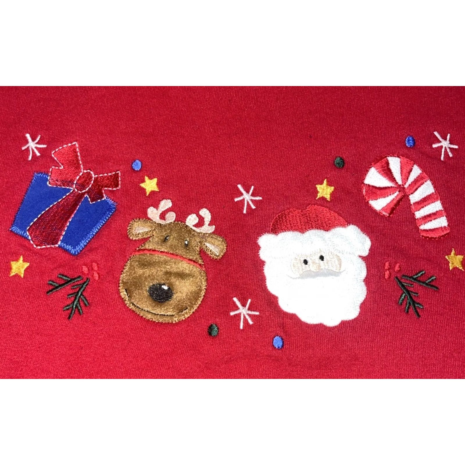 Vintage VINTAGE Falls Creek Christmas Sweatshirt Women’s 2X Red Embroidered Santa Reindeer Holiday Ugly Sweater Crew Neck Long Sleeve Pullover Size XXL / US 16-18 / IT 52-54 - 5 Thumbnail