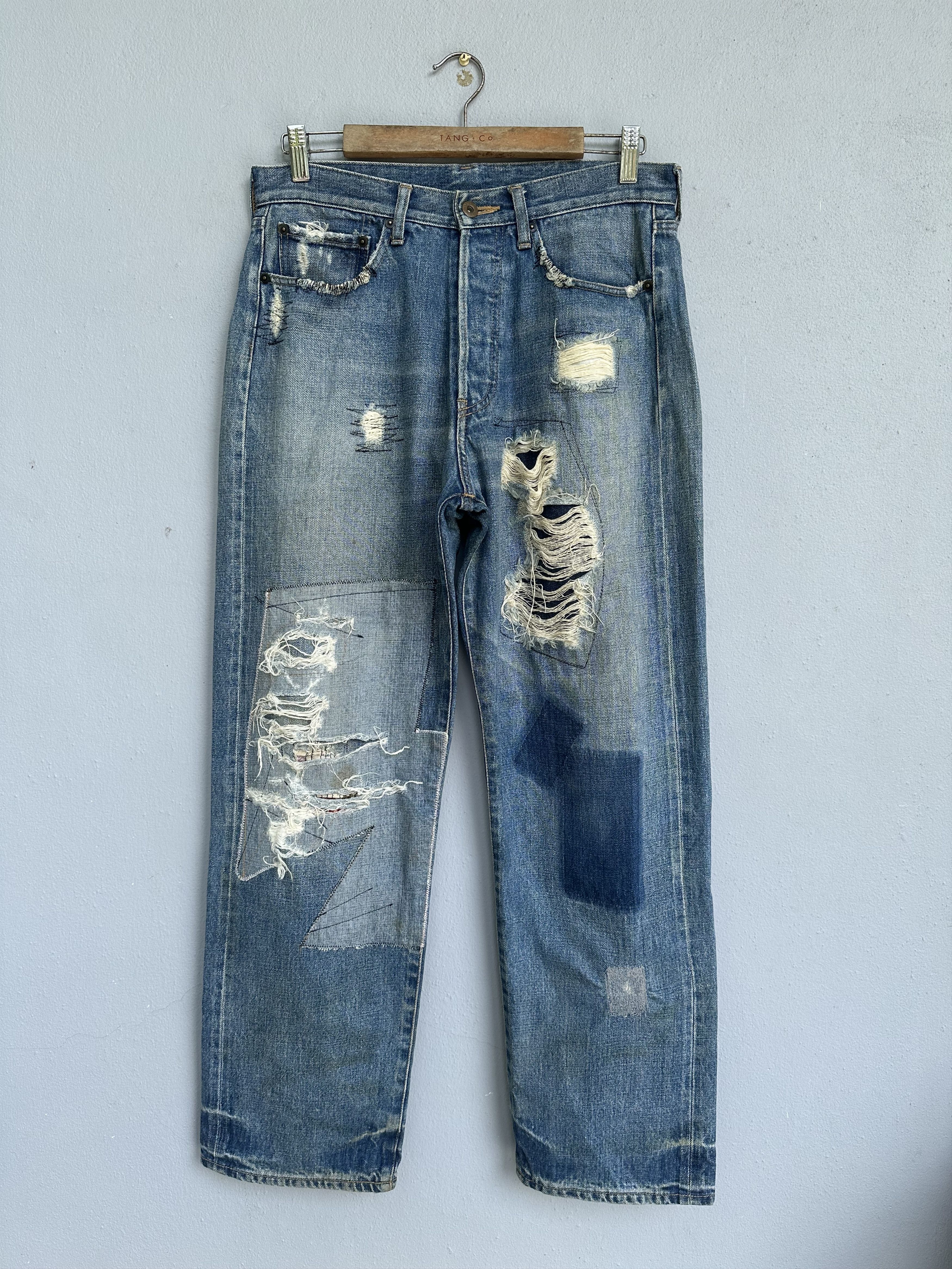 Sifury Japanese Brand Sifury Distressed Selvedge Patchwork Jeans Size US 31 - 1 Thumbnail