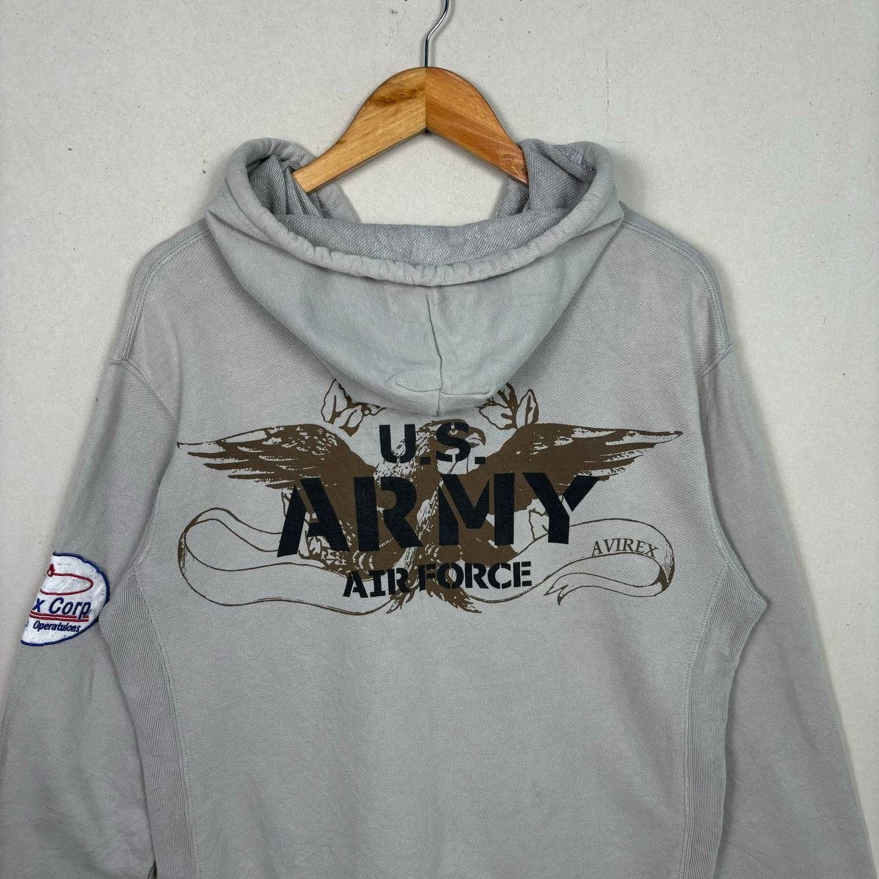Avirex Avirex US Army Air Force Grey Hoodie Full Zipper Hoodie Size US L / EU 52-54 / 3 - 3 Thumbnail