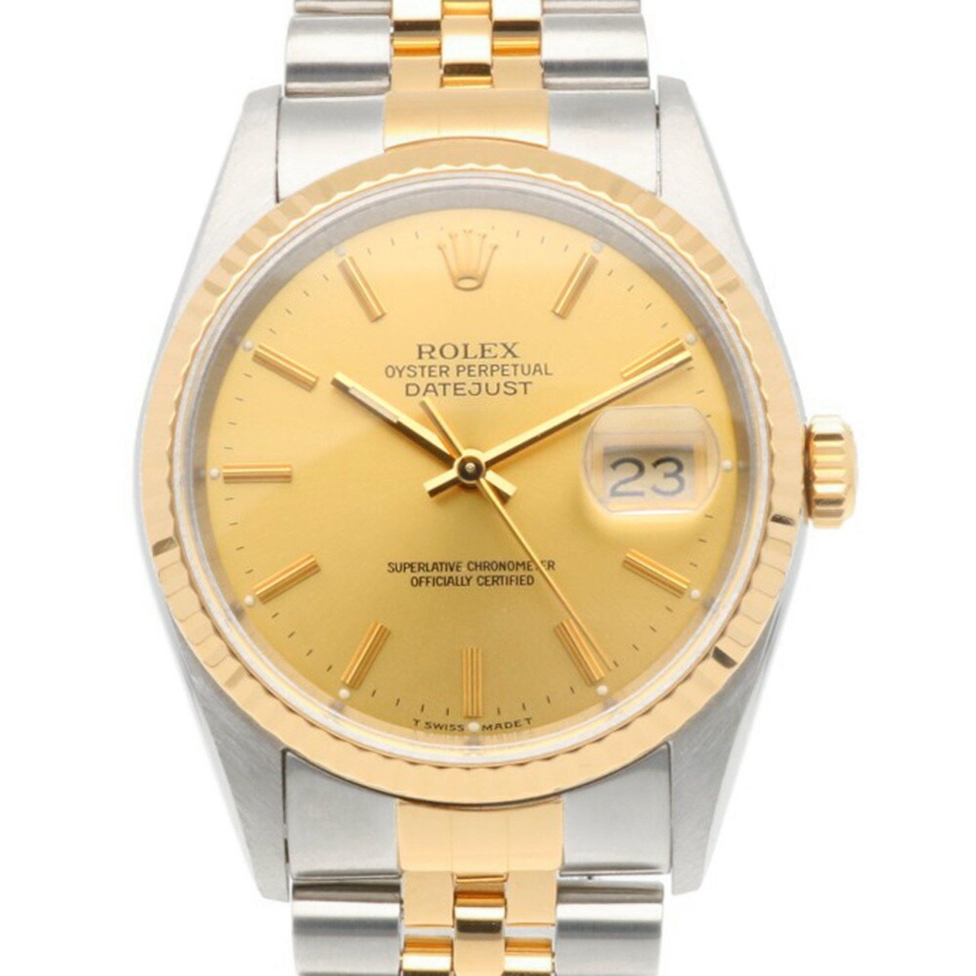 Rolex Datejust Oyster Perpetual Watch Stainless Steel 16233 Automatic Men's Rolex No. 47 1976-1977 Overhauled in Gold