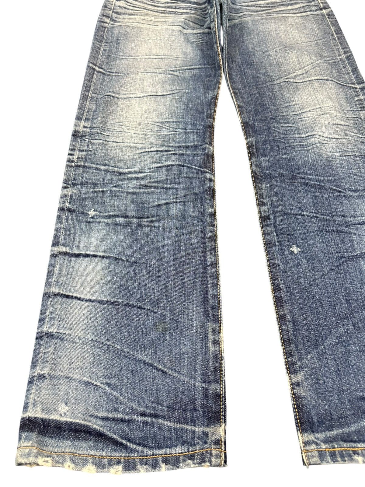 Levi's Vintage 90s Levis 501 Whisker Honeycomb Distress Loose Jeans Size US 28 / EU 44 - 5 Thumbnail