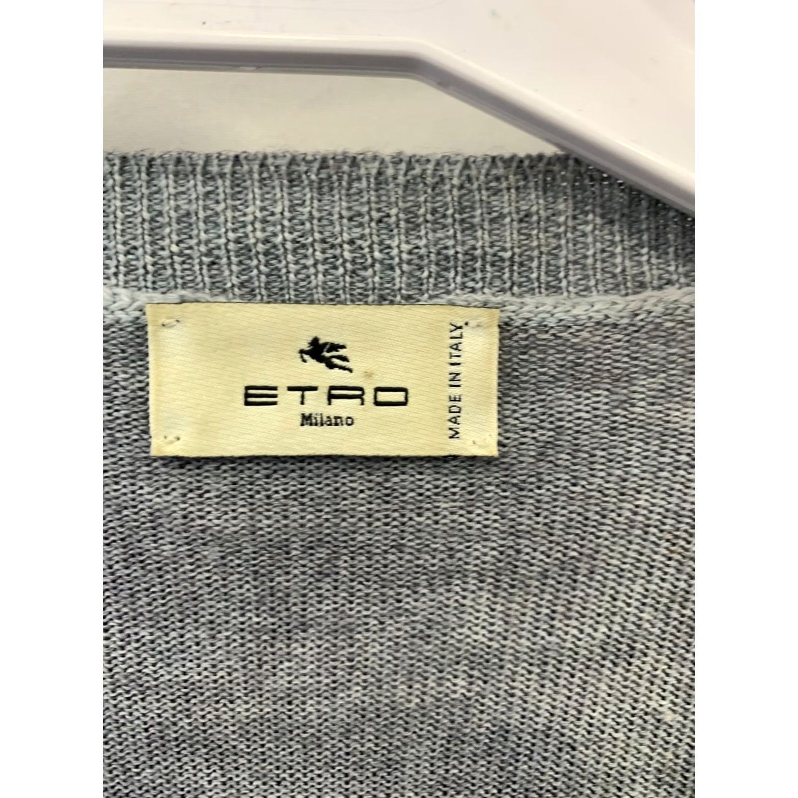 Etro Etro Sweater Men’s L 100% Virgin Wool Made in Italy Blue Paisley Jacquard Knit Crewneck Pullover Mens Size US L / EU 52-54 / 3 - 3 Thumbnail